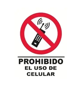 CALCOMANIA PROHIBIDO EL USO DEL CELULAR (SR5CRASEA)