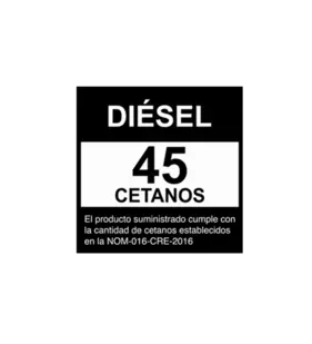 Caratula 45 CETANOS DIESEL con leyenda